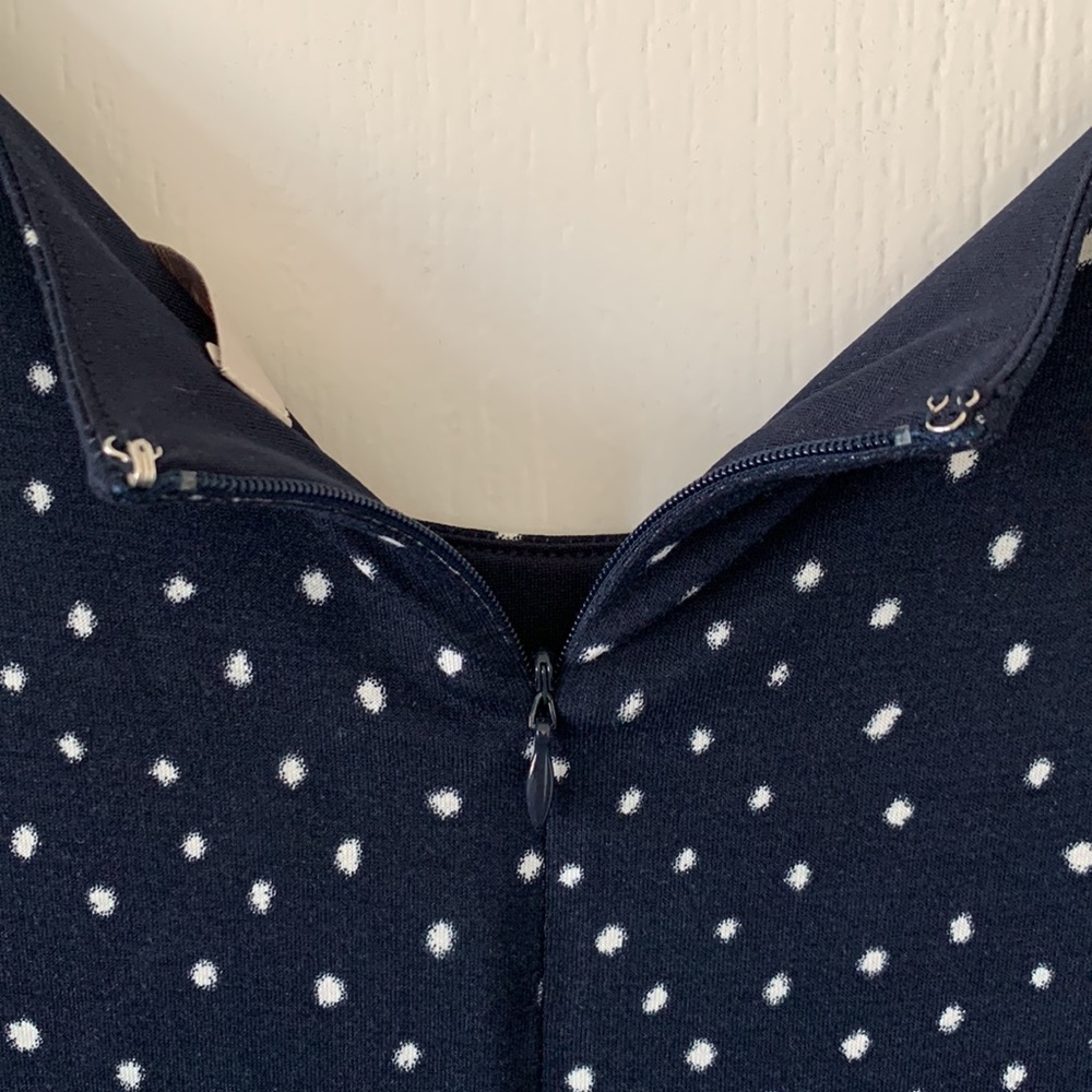 NWT LOFT Black/White Polka Dot Print Cap Sleeves Dress Size M - Picture 11 of 16